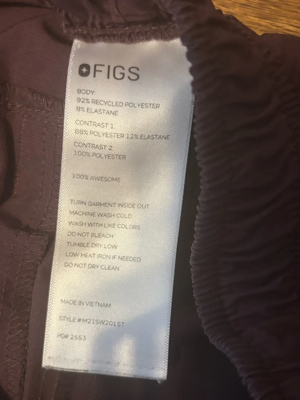 Figs Men FreeX Tansen Jogger Dark Fig SMALL TALL